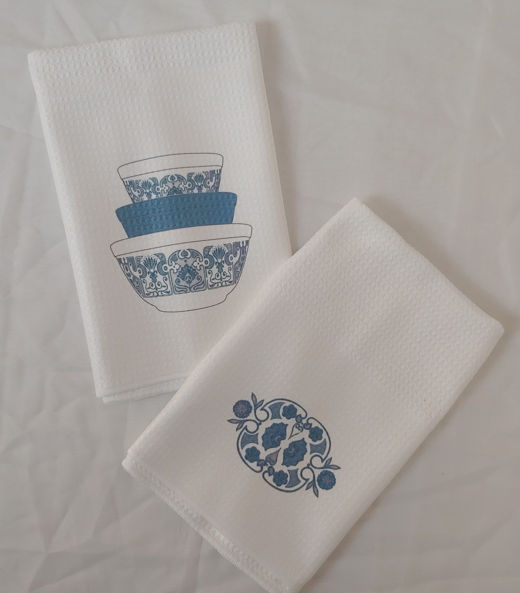 Thieffry Monogramme Dish Towel Blue