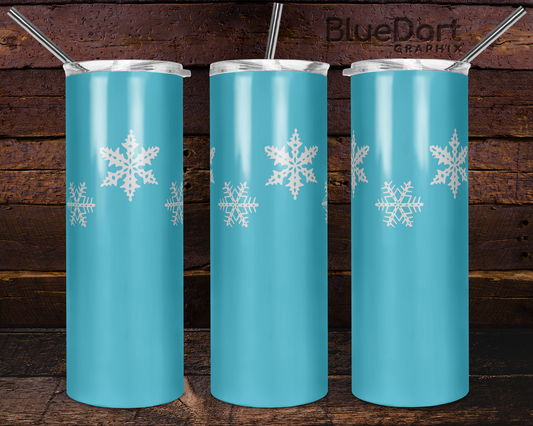 Pyrex Teal Snowflake Tumbler